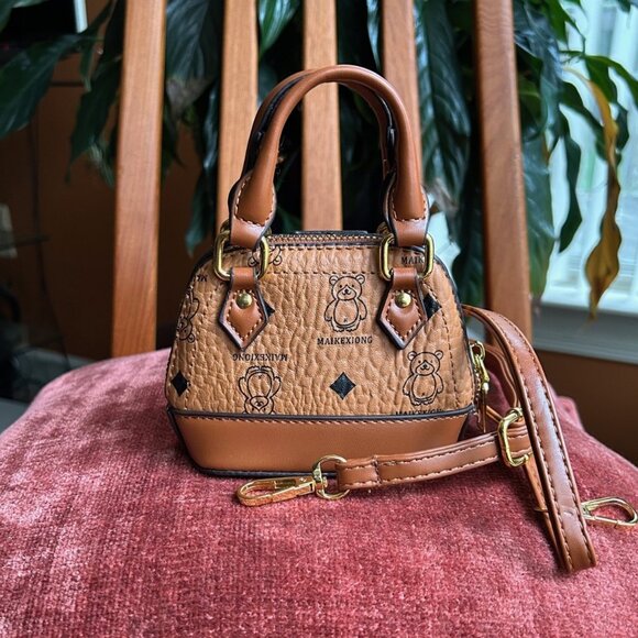 New HOUJIN Mini Satchel Bag Brown 👜 - Picture 2 of 7